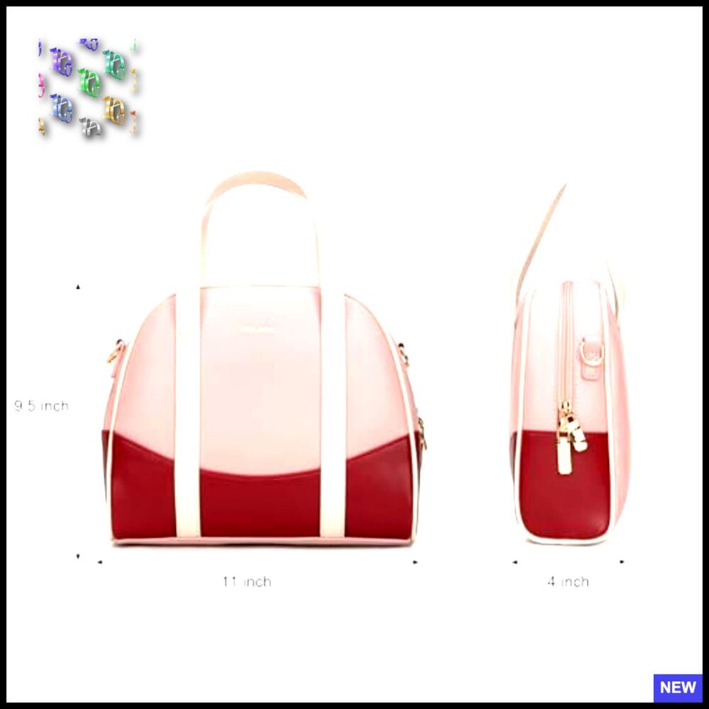 Sporty Chic Dome Satchel Crossbody Bag Polyurethane Modern Fashionable - Picture 6 of 7